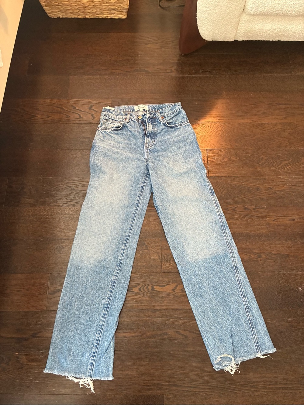 Reformation Light Blue Washed Wide-Leg Jeans - Picture 1 of 6